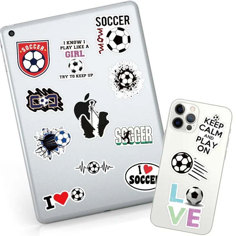 50 Pcs/Set Football Soccer Graffiti Stickers for Laptop Phone Luggage Notebook Decal Decoration Scrapbook Sticker Kids Gift