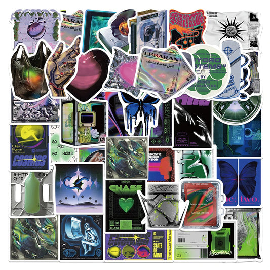 10/30/40pcs Harajuku Acid Graphic Stickers Aesthetic Psychedelic Decals Skateboard Laptop Guitar Phone Luggage Car