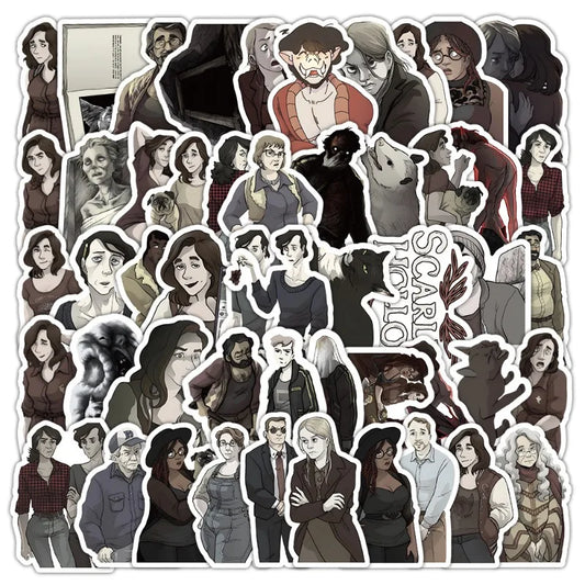 50pcs Scarlet Hollow Cartoon Stickers for Laptop, Phone, Scooter, Water Bottle, Suitcase, Refrigerator