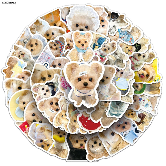 Yorkshire Terrier Dog Stickers Pack - Cute Kawaii Animal Decals for Kids, Laptop, Luggage, Suitcase