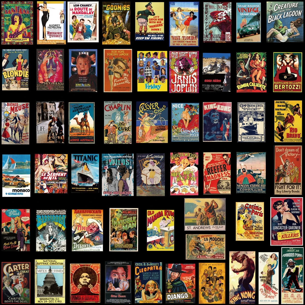 Classic Vintage Movie Poster Sticker Packs