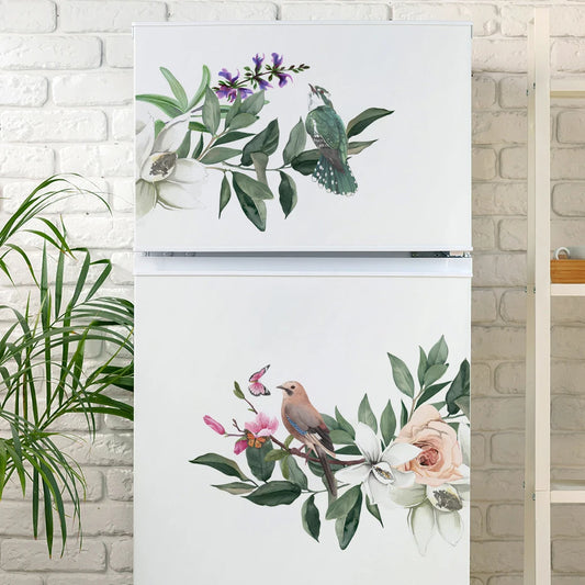 Watercolor Bird Plum Blossom Wall Stickers for Bedroom Living Room Decor