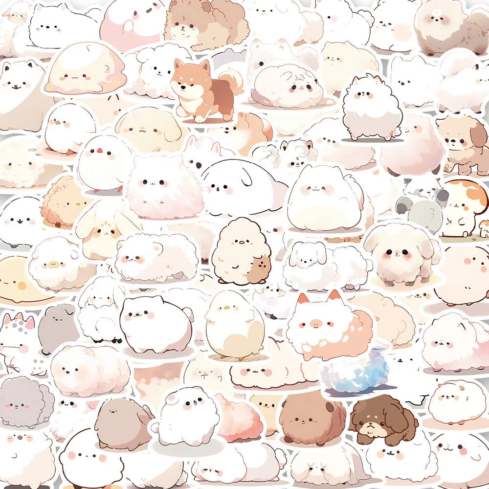 Cute Animal Dog Cat Stickers Pack - Laptop, Scrapbook, Luggage, Kids, Cartoon