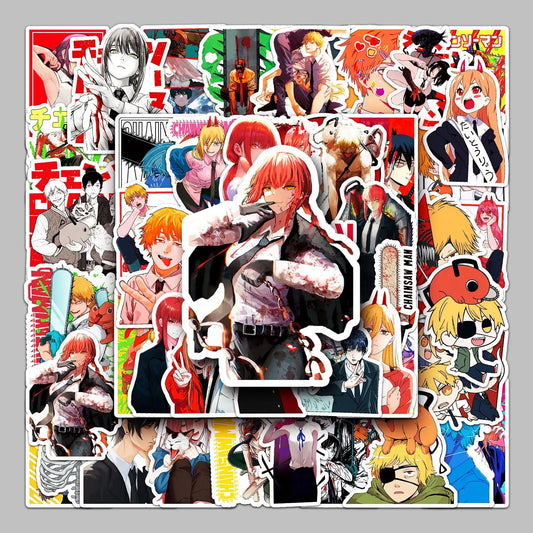51pcs Chainsawman Graffiti Stickers for Helmet, Desktop, Wall Decoration, DIY Pack Wholesale
