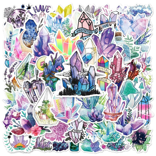 Boho Crystal Graffiti Stickers for DIY Scrapbook, Suitcase, Water Bottle, Phone, Laptop, Guitar, Car - 10/25/50pcs