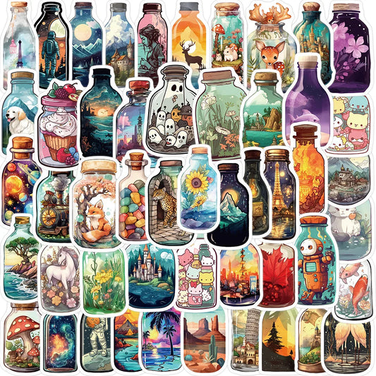 Cartoon Stickers Pack: Aesthetic Luggage, Skateboard, DIY Graffiti, Cute Kid Toy