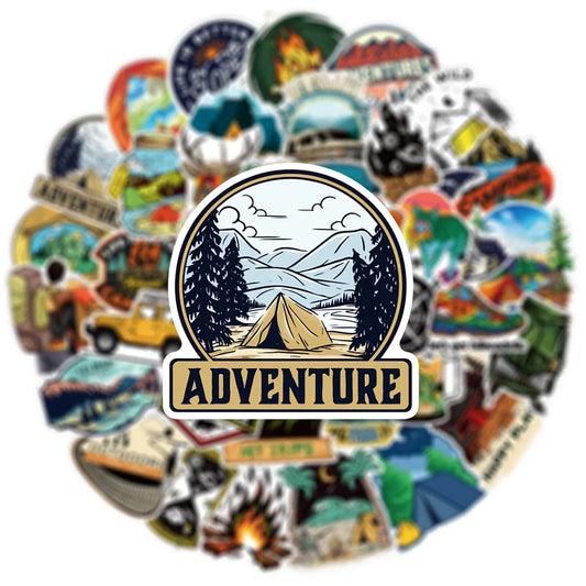 Outdoor Camping Graffiti Stickers - Waterproof Decals for Skateboard, Motorcycle, Laptop, Car, Bike (10/30/50pcs)