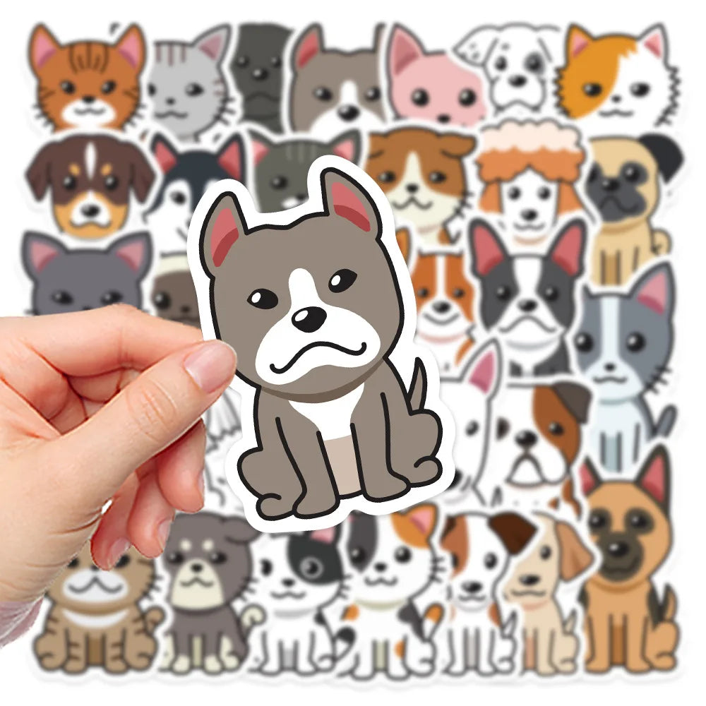 33Pcs Cat Dog Pet Stickers Laptop Bicycle Guitar Skateboard Sticker Kid DIY Graffiti Waterproof Stickers Toy