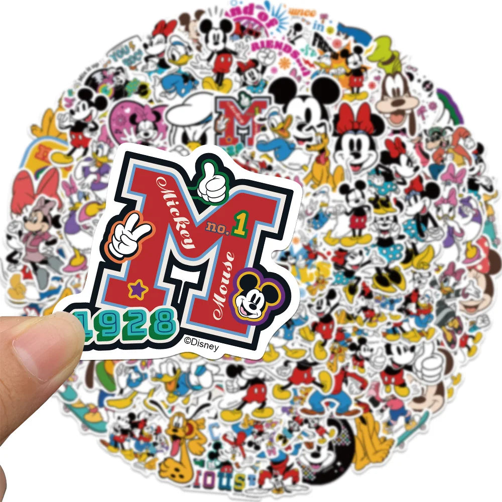 10/30/50/100pcs Disney Cute Mickey Mouse Stickers Cartoon Decal Scrapbook Luggage Laptop Guitar Phone Graffiti Sticker Kid Toy