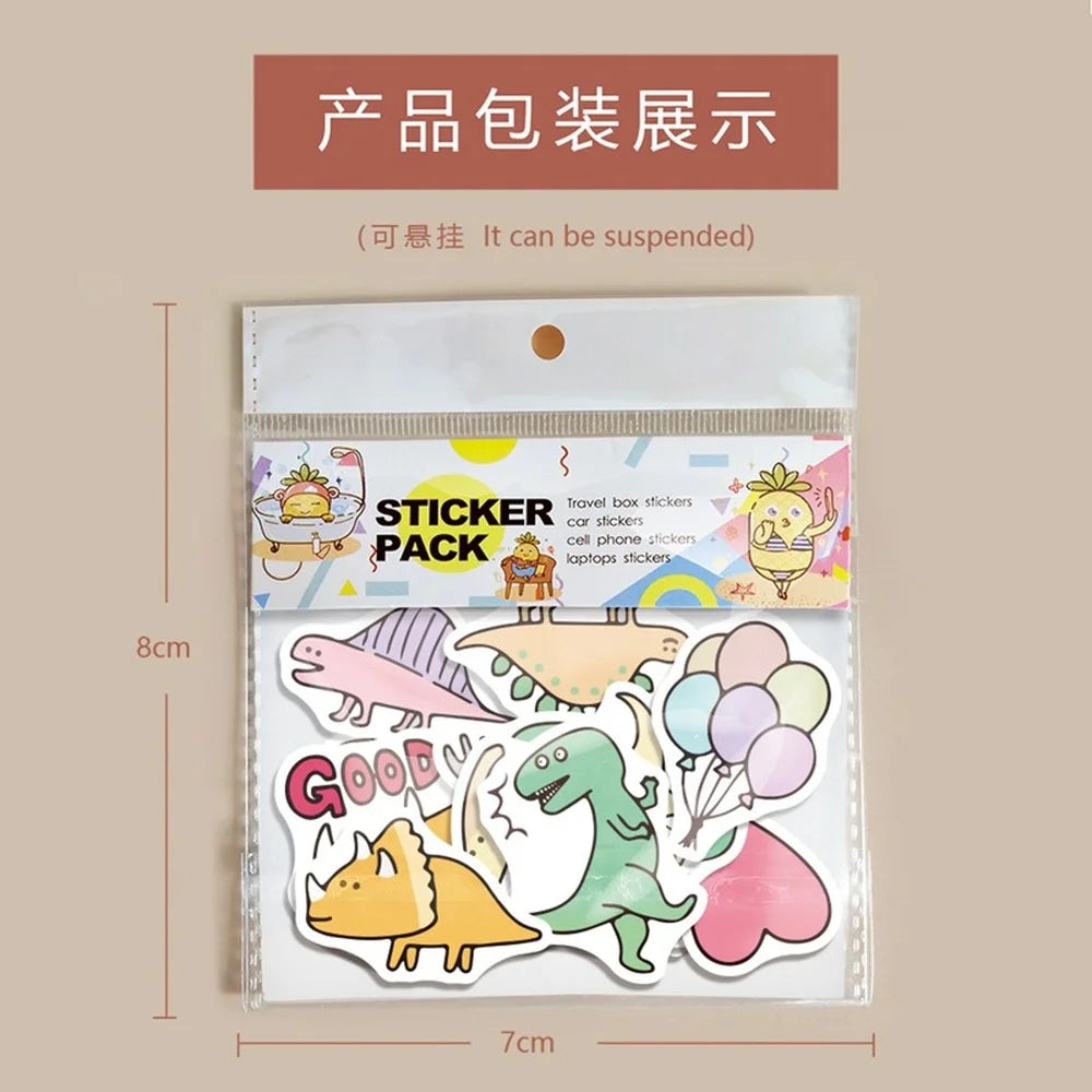 40pcs Dinosaur Sticker Cartoon Animal Educational Toys Stickers for Children DIY Laptop Scrapbooking Luggage Bicycle