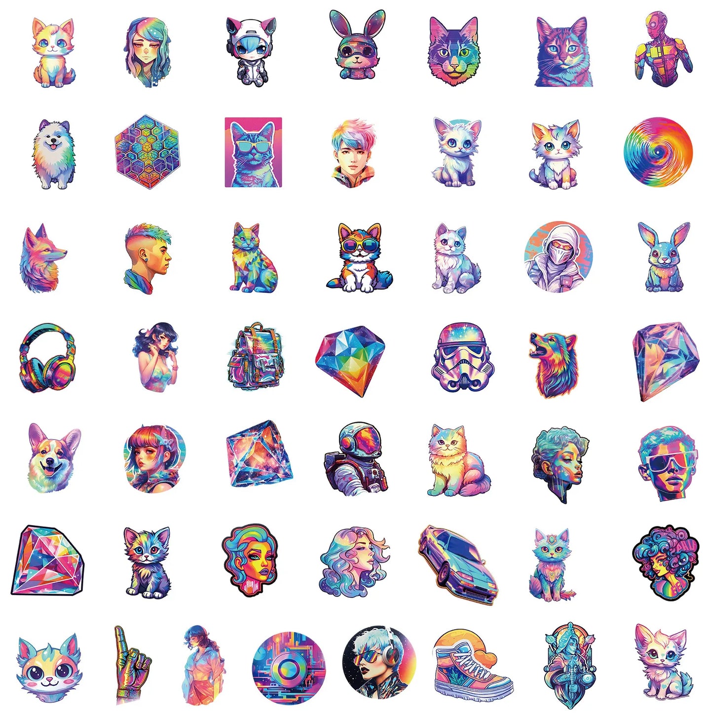 50Pcs Cyberpunk Style Symphony Series Graffiti Stickers Suitable for Laptop Helmets Desktop Decoration DIY Stickers Toys