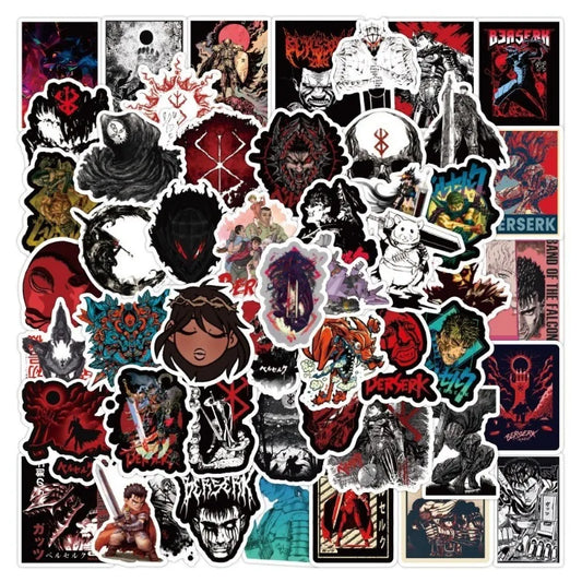 50pcs Berserk Stickers for Laptop, Phone, Car, Scooter, Water Bottle, Suitcase, Refrigerator