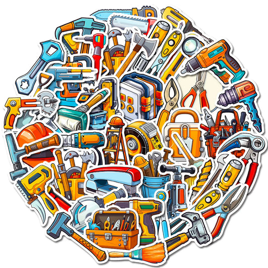 Electric Hand Tools Stickers Pack for DIY, Phone, Helmet, Laptop, Skateboard