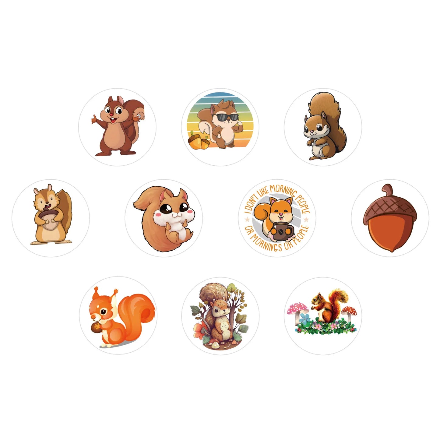 100-500pcs Cute Animal Squirrel Stickers Packs Laptop Phone Case Scrapbook Notebook Reward Sticker Decal for Kid Gift Toy