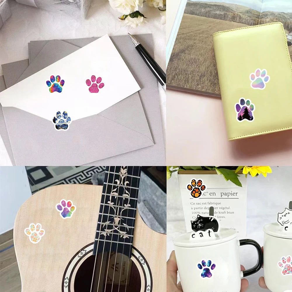 500pcs/Roll Creative Dog Paw Stickers Children Learning Reward Stationery Sticker Fashion Office School Decoration Seal Stickers