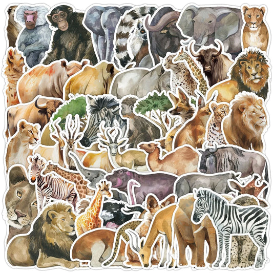 10/30/50pcs Cartoon Zoo Wild Animals Stickers Aesthetic DIY Toy Phone Skateboard Laptop Fridge Car Decals Graffiti Sticker