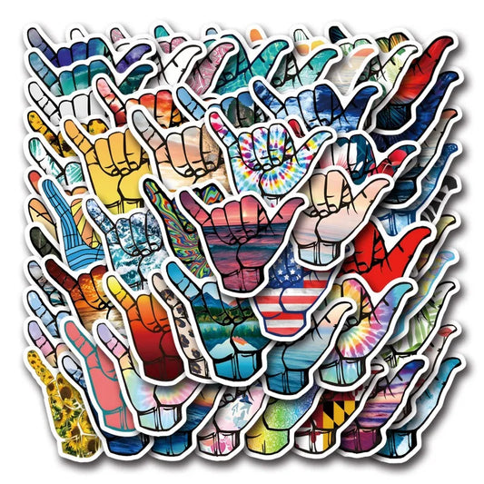 55pcs Shaka Cartoon Stickers for Laptop, Phone, Scooter, Water Bottle, Suitcase, Stationery, Refrigerator