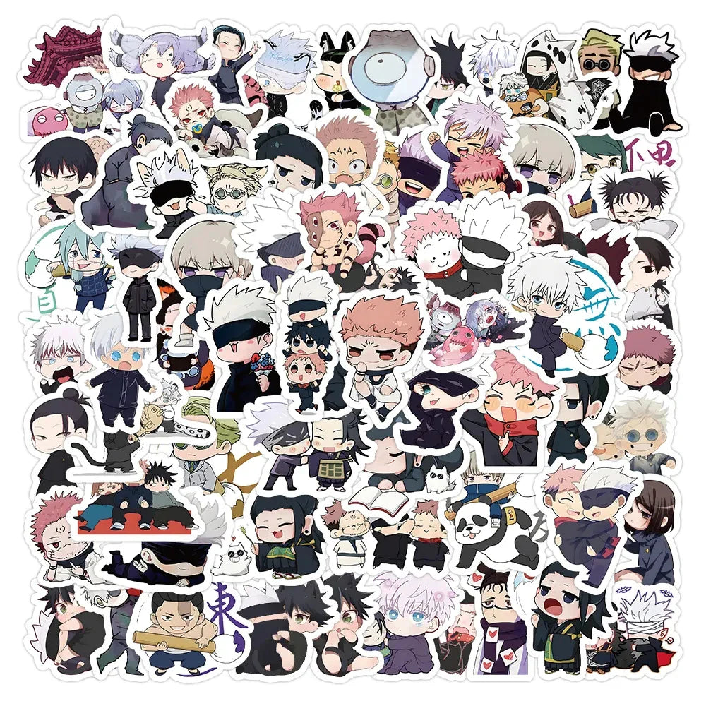 10/30/50/100pcs Kawaii Anime Jujutsu Kaisen Stickers Decals Waterproof Graffiti Skateboard Phone Cute Cartoon Kids Sticker Toys