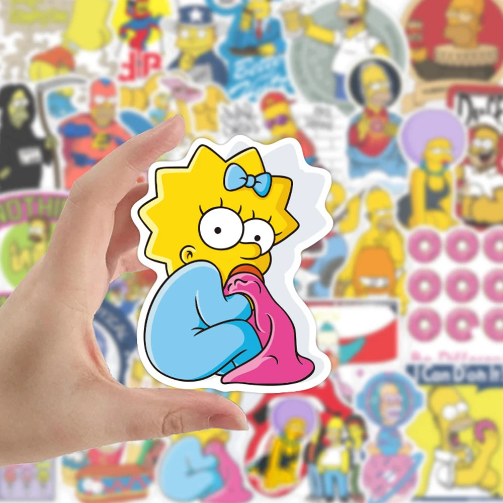 10/30/50pcs Funny Anime Cartoon Simpsons Graffiti Stickers Skateboard Guitar Suitcase Bike Laptop Waterproof Sticker Kids Toy