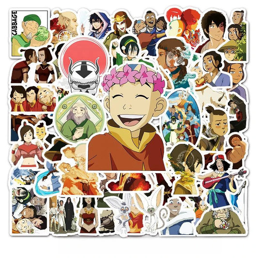 50pcs Avatar: The Last Airbender Stickers for Luggage, Water Bottles, Phones, Laptops, Cars, Scooters, Refrigerators