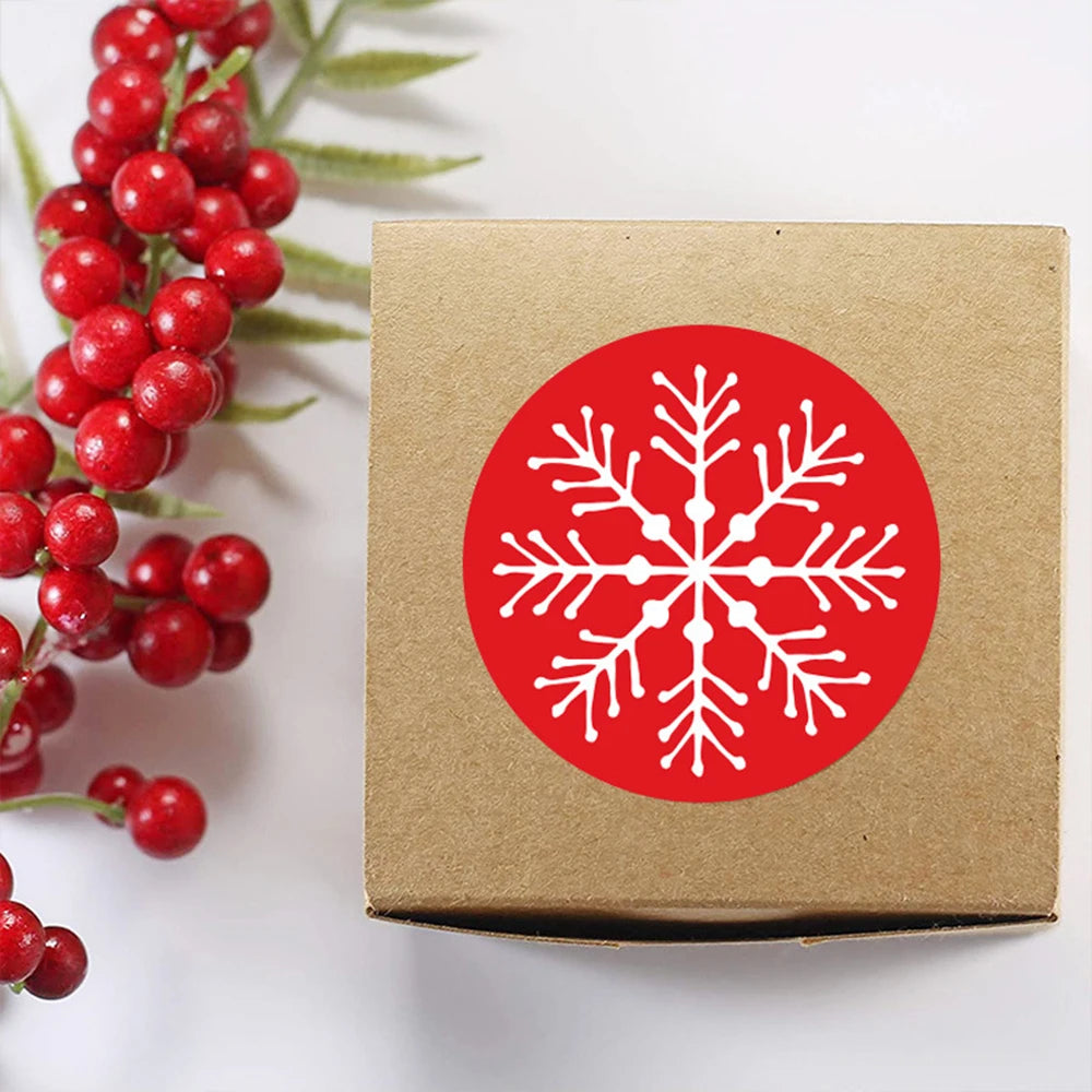 100-500pcs Christmas Sticker Red Christmas Decoration for Home Candy Bag Sealing Stickers Xmas Gifts Box Seal Labels Kerst