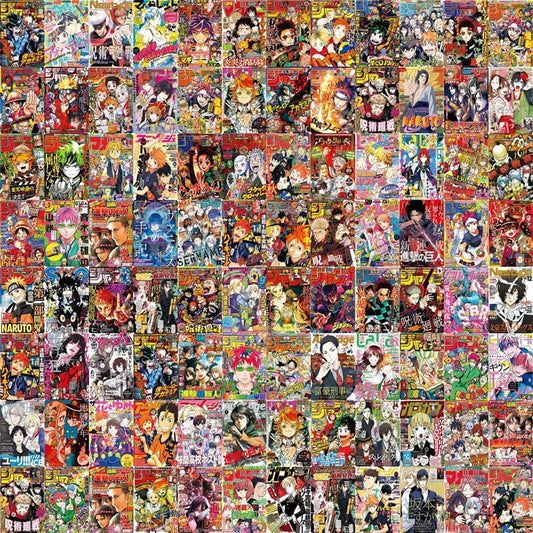 100Pcs Anime Poster Stickers Mixed Sticker Pack Aesthetic Graffiti Phone Case Guitar Skateboard Home Posters Decorative Stickers
