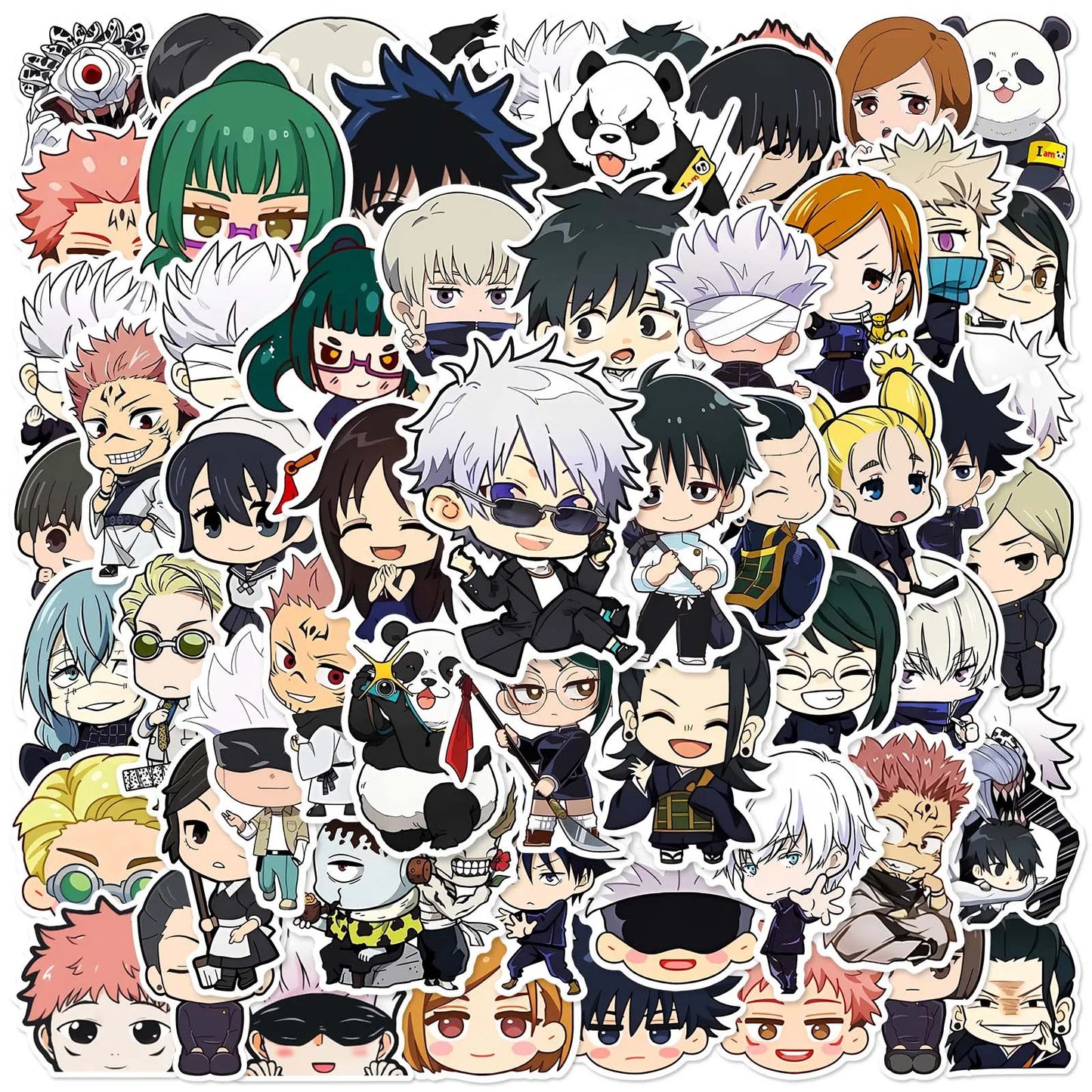 60pcs Jujutsu Kaisen Cartoon Stickers for Helmet, Wall, DIY Decoration