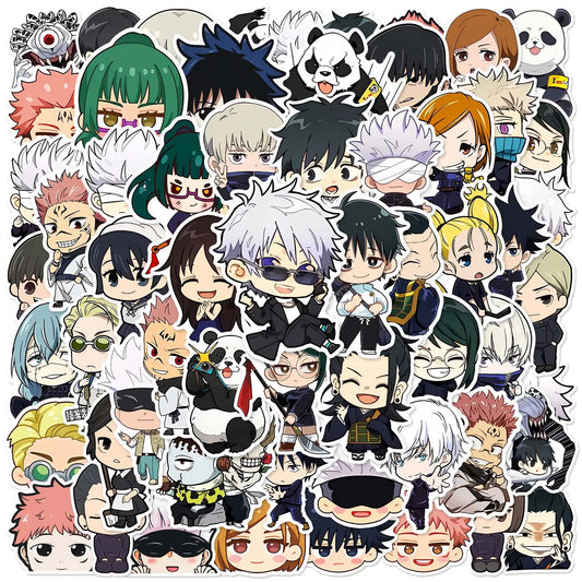 60pcs Jujutsu Kaisen Cartoon Stickers for Helmet, Wall, DIY Decoration