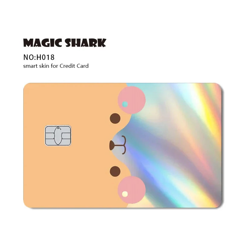 Holographic Dragon Skull Panda Card Skin Sticker