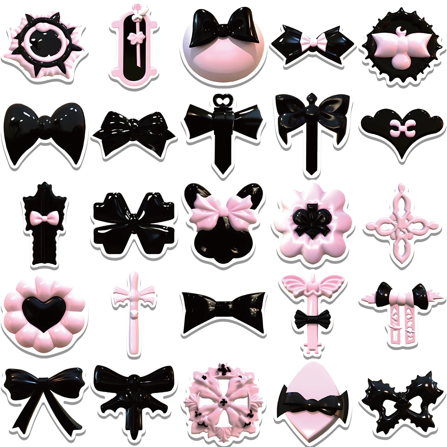 50PCS Black And Pink INS Wind Vsco Girl Sticker Kids Toy Waterproof Cool Decal for Laptop Car Motorcycle Luggage Phone