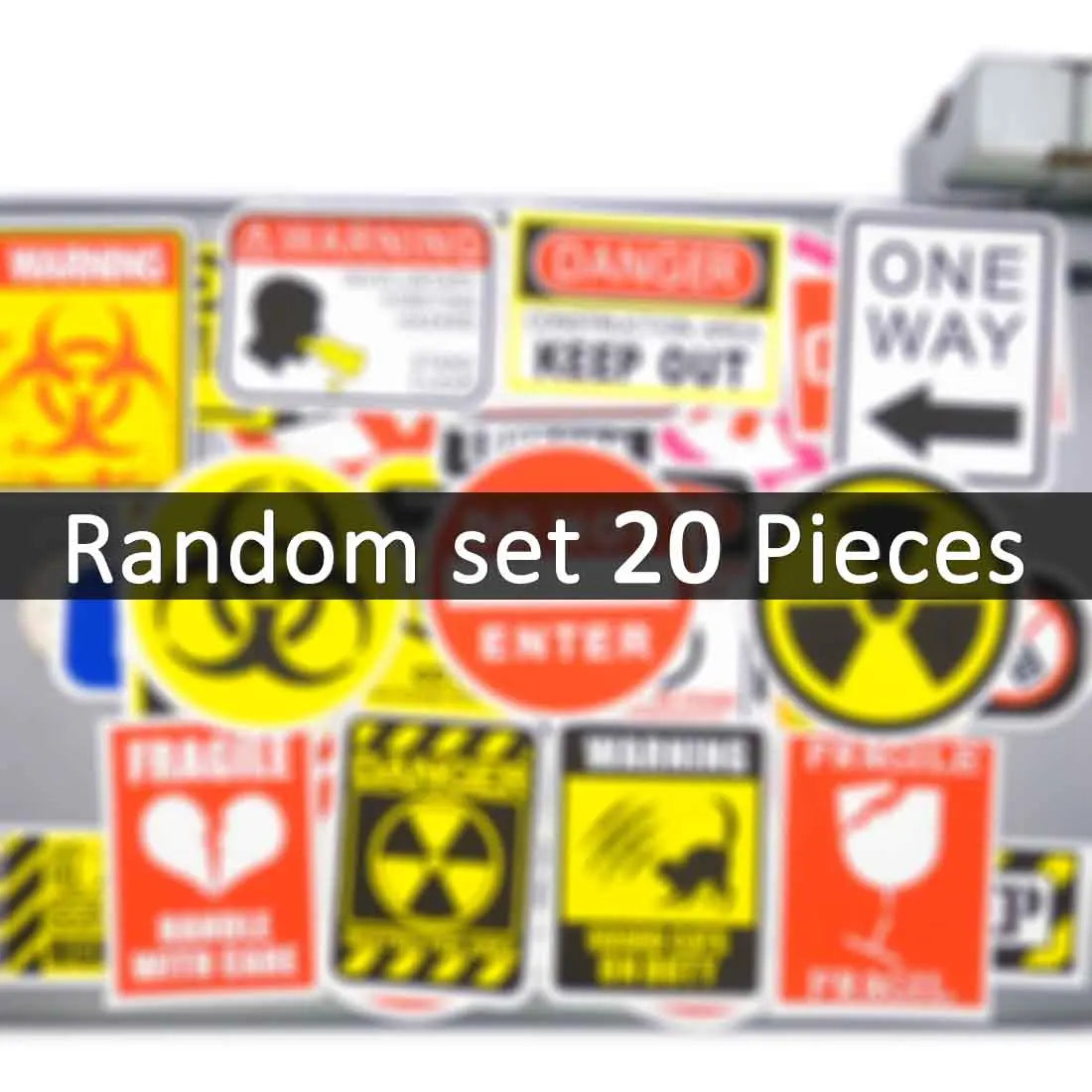 20/30/50Pieces Caution Tip Decals Stop Warning Danger Signs Funny Stickers for Motorcycle Car Bike Luggage Laptop Helmet Sticker
