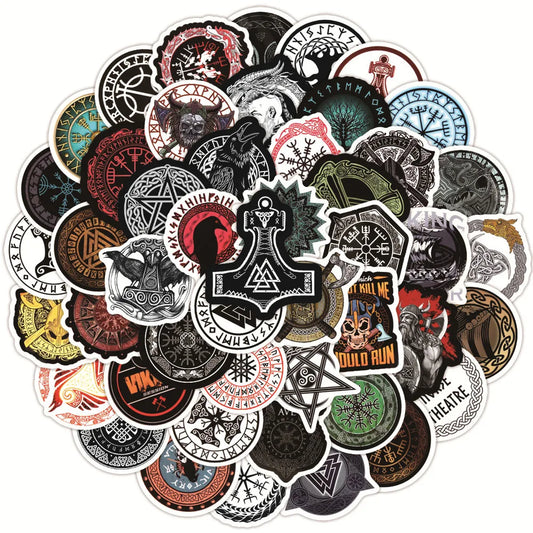 Viking Compass Totem Stickers 50/100pcs Waterproof Decals