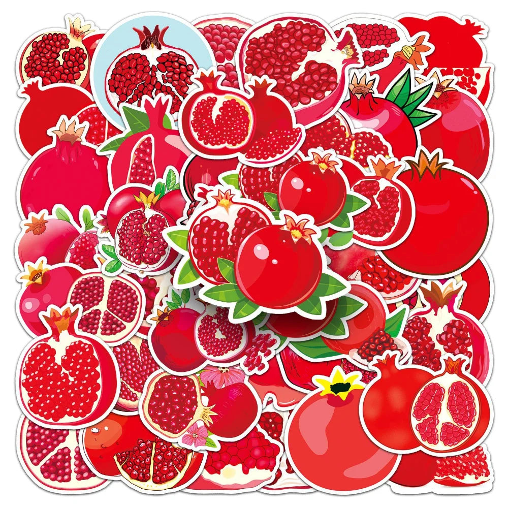 10/50Pcs Autumn Pomegranate Stickers Decoration Adhesive Sticker DIY Laptop Phone Decal Accessories Stickers