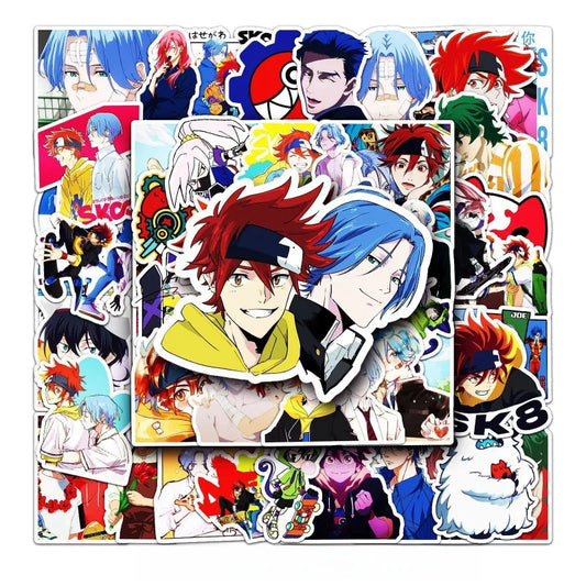 50pcs Anime Skater Stickers for Laptop, Phone, Suitcase, Water Bottle, Scooter, Refrigerator