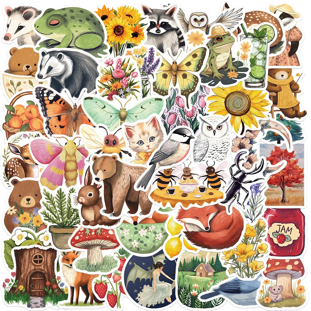 Cute Forest Animal Stickers - 10/30/50pcs Cartoon Decals for Kids, Laptop, Suitcase, Car Decoration