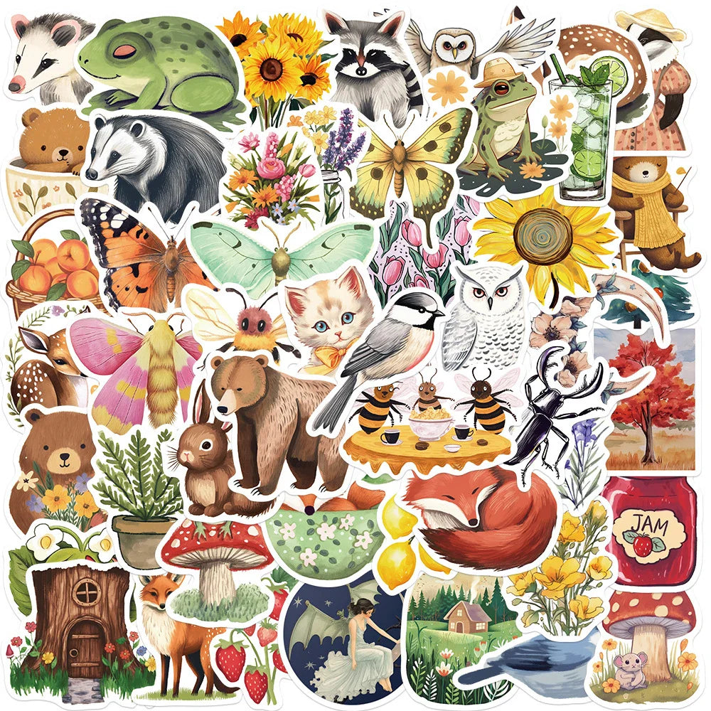 Cute Forest Animal Stickers - 10/30/50pcs Cartoon Decals for Kids, Laptop, Suitcase, Car Decoration