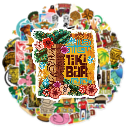 Hawaii Tiki Bar Stickers 10/30/50PCS for Phone Laptop Luggage Skateboard Kids Gift