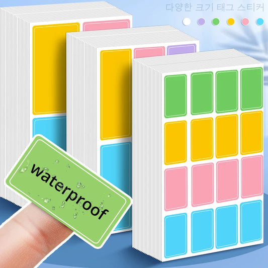 Waterproof Colorful Self-Adhesive Removable Name Tag Stickers for Bottles and Files