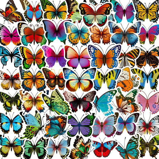 Cartoon Butterfly Stickers for DIY Scrapbook, Water Bottle, Phone, Laptop, Guitar Decal (10/25/50pcs)