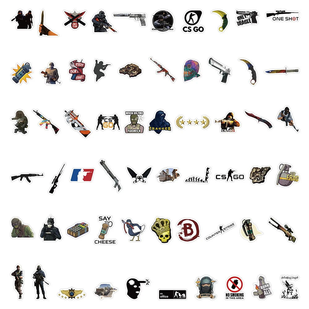 10/60Pcs Game Csgo Graffiti Stickers Phone Case Notebook Guitar Helmet Computer DIY Decoration Waterproof Adhesive Sticker Gift