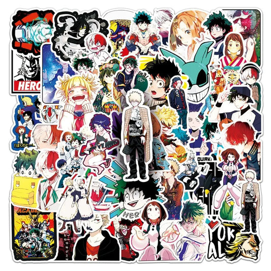 52pcs Boku No Hero Academia Stickers for Laptop, Phone, Water Bottle, Suitcase, Stationery, Fridge
