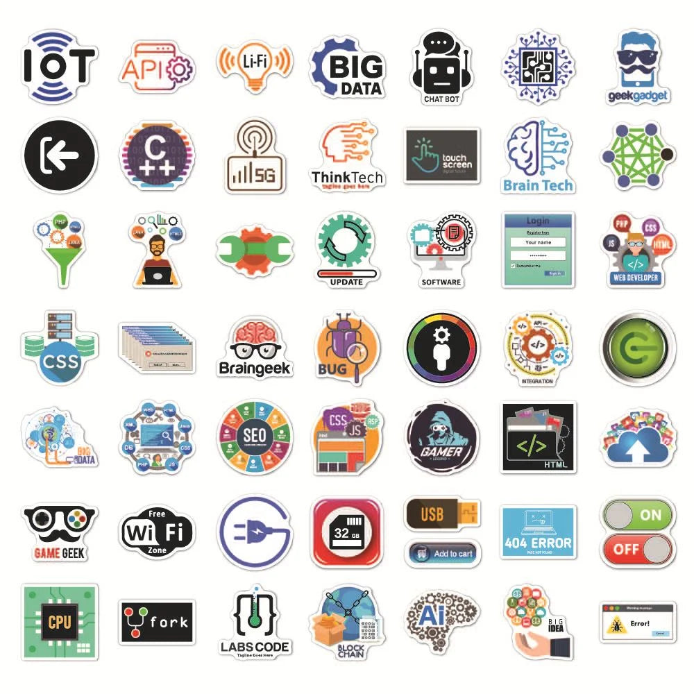 10/50Pcs Programmer Internet Java Stickers Geek Php Docker Html Bitcoin Programming Language For Phone Laptop Car Toy Decals