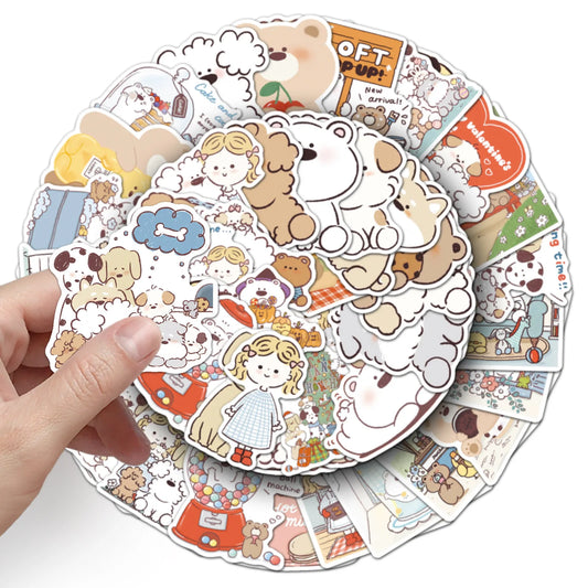 Miiiichan Cartoon Animal Decals for Fridge, Luggage, Laptop, Phone, Guitar - 10/30/50PCS