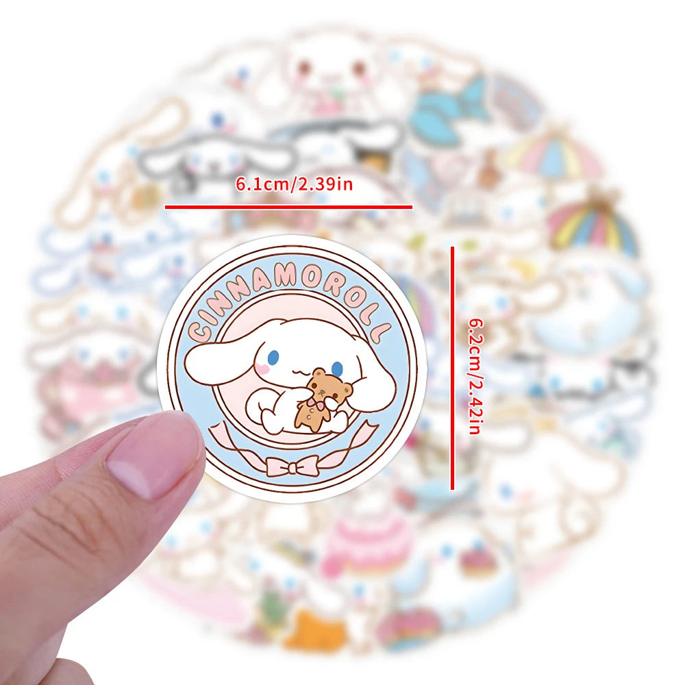 10/30/50pcs Anime Kawaii Funny Cinnamoroll Stickers Cartoon Cute Kids Toy Decals Fridge Notebook Laptop Phone Stationery Sticker