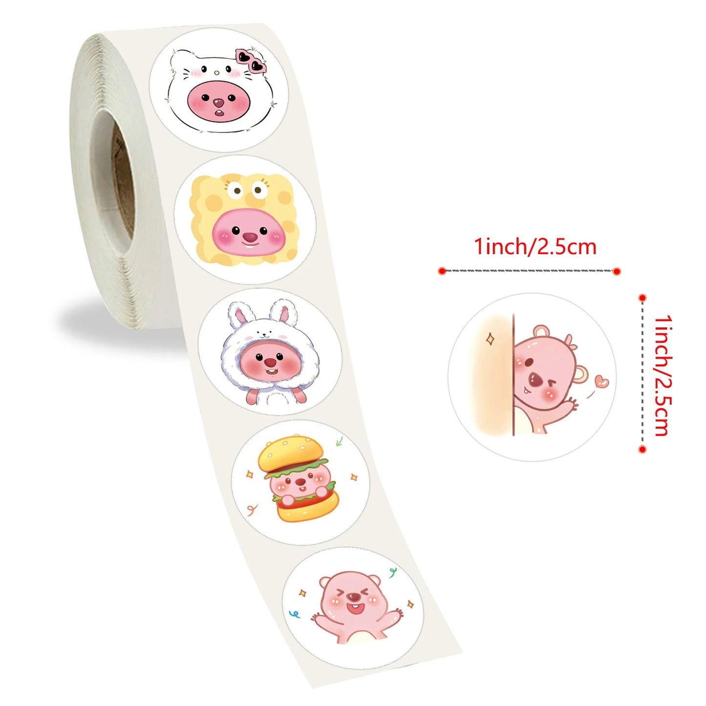 100-500pcs Cute Animal Stickers Children's Rewards Stickers Party Gifts Decorative Labels Scrapbook Stationery Stickers