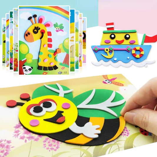 10Pcs 3D Animal Foam Sticker Puzzle Educational Toys for Kids