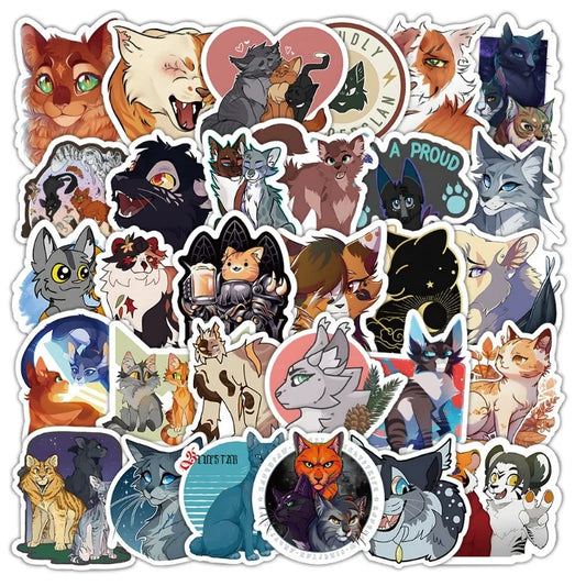 50pcs Warriors Cartoon Stickers for Laptop, Phone, Car, Scooter, Suitcase, Water Bottle, Stationery, Refrigerator