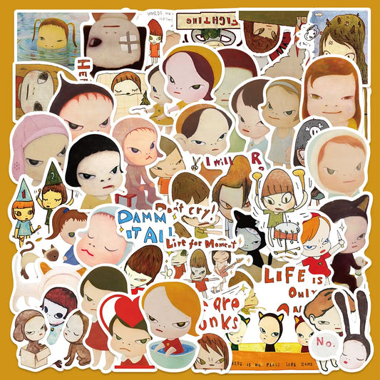 50pcs Cute Cartoon Nara Meizhi Graffiti Stickers for Helmet, Desktop, Wall Decoration, DIY