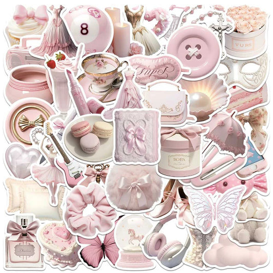 Kawaii Pink Ballet Girl Stickers for Laptop, Phone, Suitcase, Fridge, Diary - 10/30/50pcs