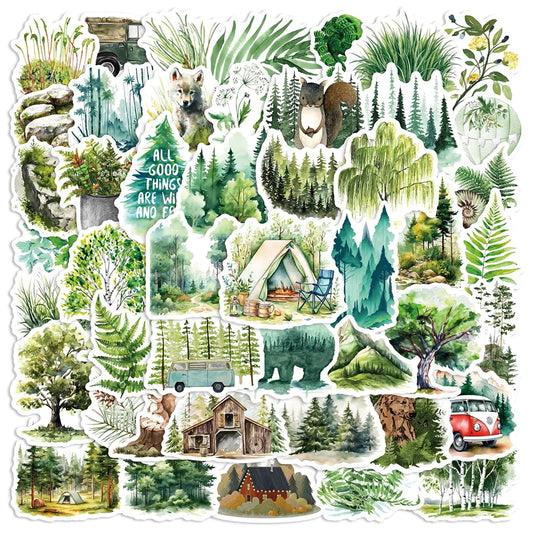Cartoon Forest Stickers Decals for Laptop Phone Suitcase Kids Toys